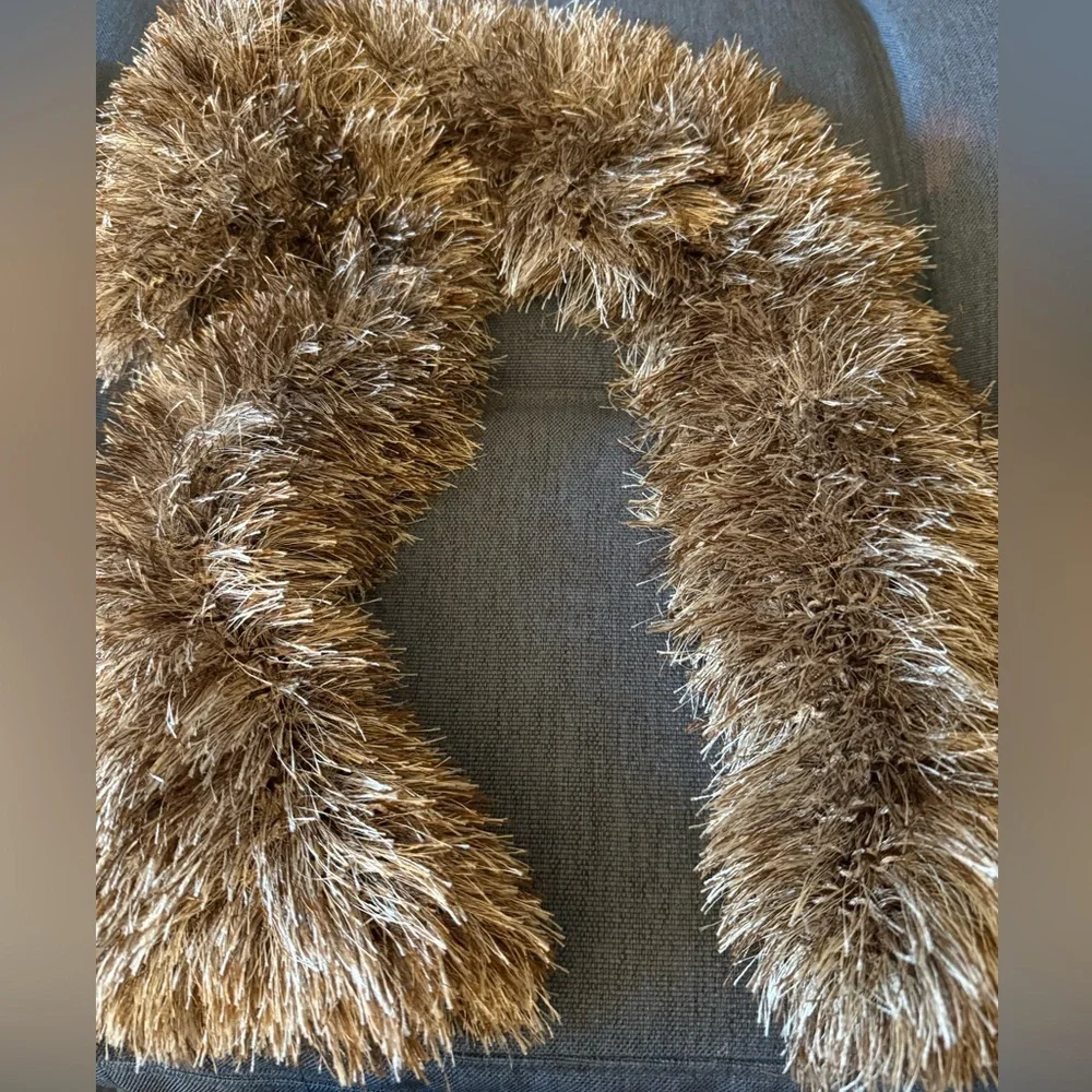 NWOT Fluffy Long Oblong Scarf in Brown & Tan.